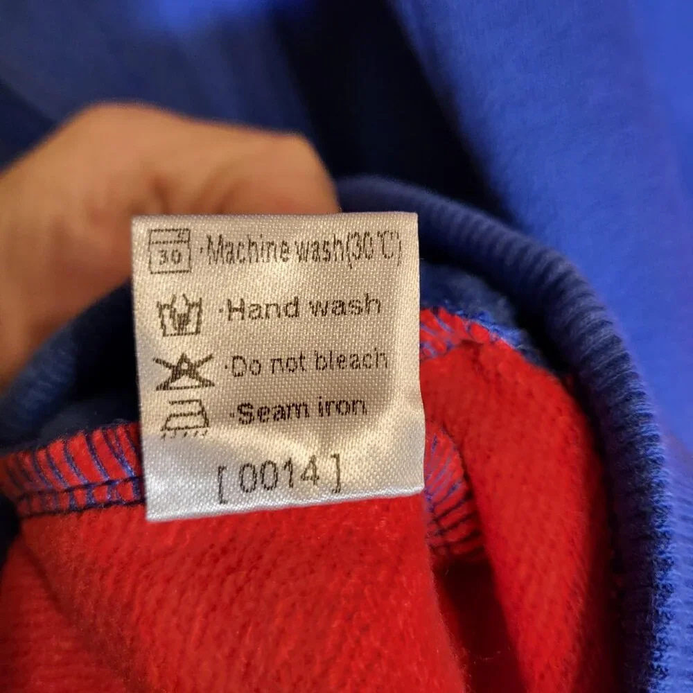 Zesica Long Sleeve Oversized Colorblock Sweatshirt Small Red/Blue NEW - Picture 8 of 8